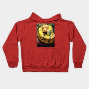 Serpentine Beauty: Oil Paint Hyperrealism - Amazing Zoo Anaconda Kids Hoodie